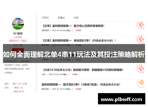 如何全面理解北单4串11玩法及其投注策略解析