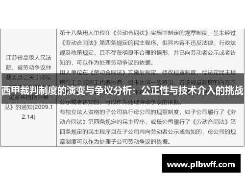 西甲裁判制度的演变与争议分析：公正性与技术介入的挑战